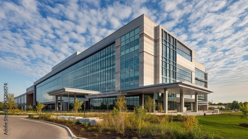 A state-of-the-art hospital building with a modern exterior, representing healthcare advancements.