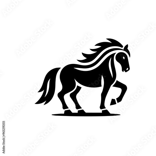 Black horse icon. horse icon illustration.