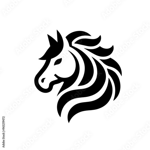 Black horse icon. horse icon illustration.