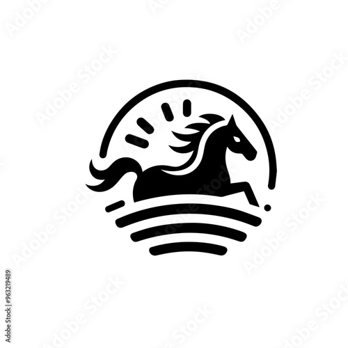 Black horse icon. horse icon illustration.