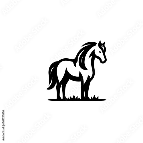 Black horse icon. horse icon illustration.