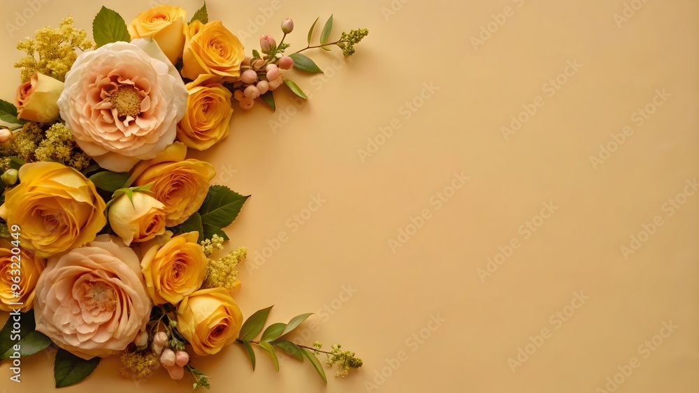 pastel flower design on bright orange card background for invitations pastel flower design on bright orange card background for invitations