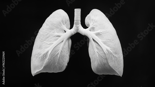 Asymmetry in Lung Lobes, Discuss the asymmetry in the number of lung lobes, where the right lung has three lobes and the left lung has two lobes to accommodate the heart. photo