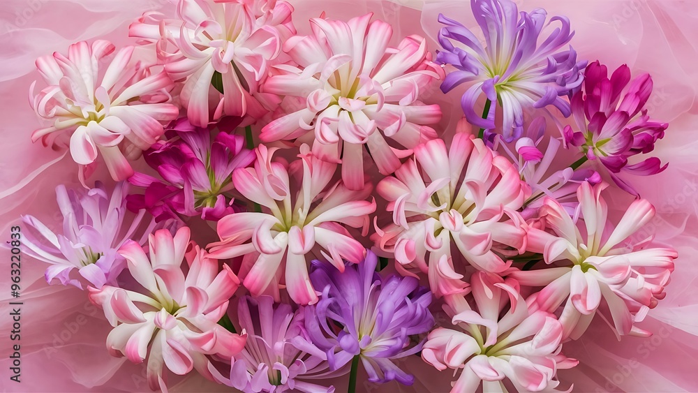 Top view of beautiful tender blooming eustoma flowers isolated on pink background Top view of beautiful tender blooming eustoma flowers isolated on pink background