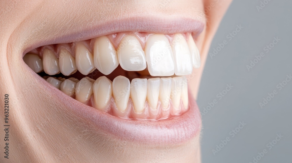 Obraz premium Bilateral Symmetry in the Teeth and Jaw, Discuss the bilateral symmetry of the human teeth and jaw, focusing on how it enables balanced chewing and grinding of food