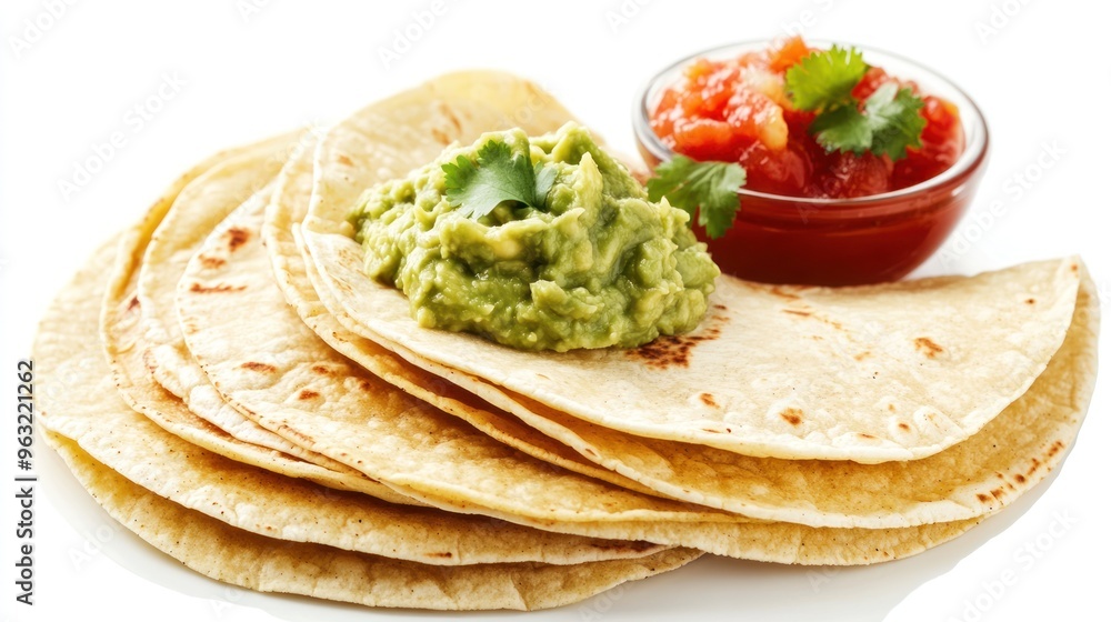 Tortillas with Guacamole and Salsa