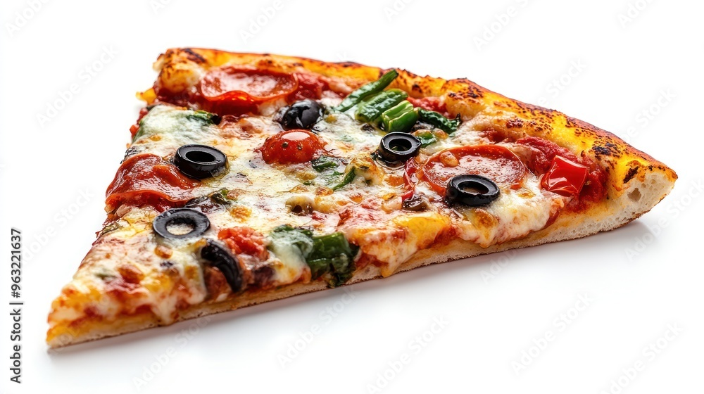 Closeup of a Delicious Pizza Slice Closeup of a Delicious Pizza Slice