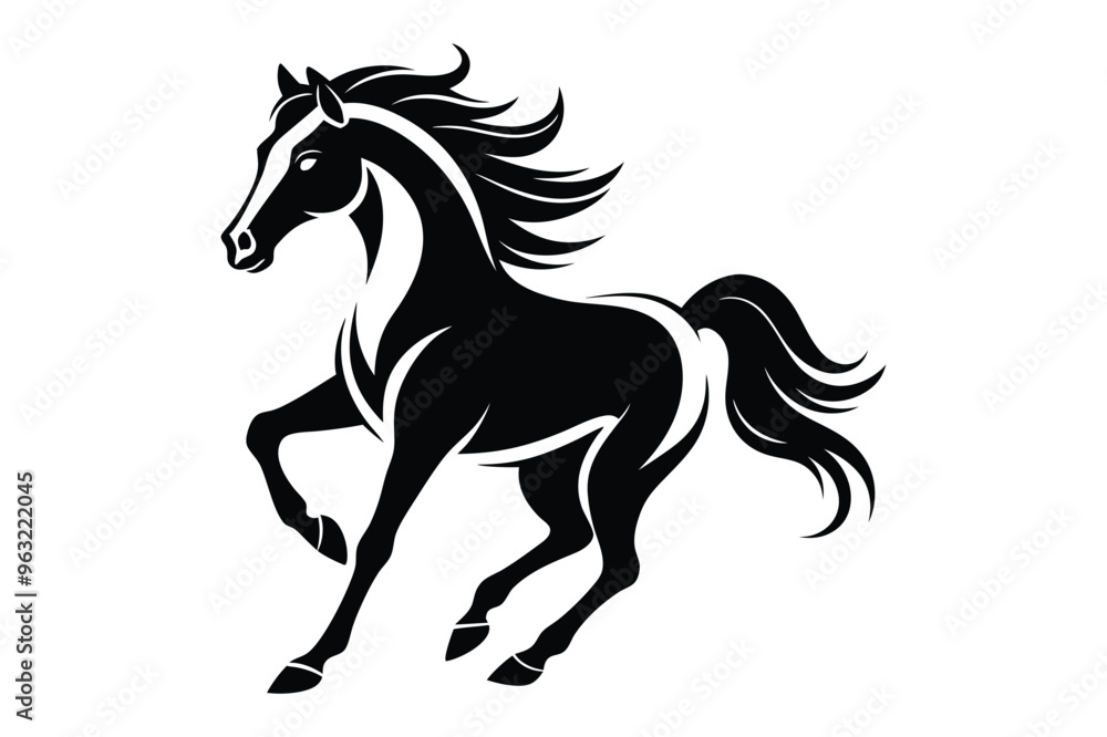 Horse Silhouette Vector Art Illustration Horse Silhouette Vector Art Illustration