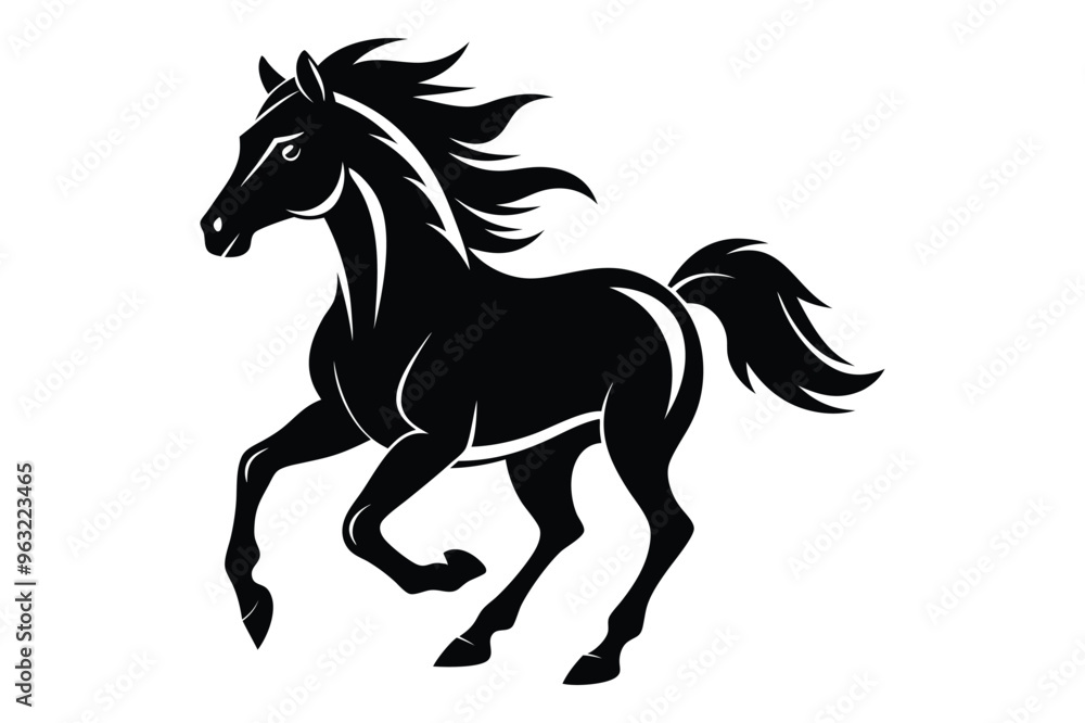 Horse Silhouette Vector Art Illustration Horse Silhouette Vector Art Illustration
