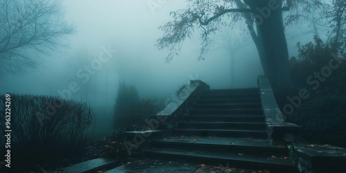 A suffocating fog engulfs a once-thriving garden, choking out any remaining signs of life or hope.