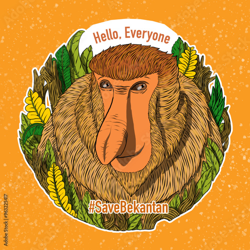 Save the Bekantan Illustration