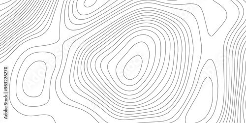 Abstract background with topographic contours map and black color geographic line map .white wave paper curved reliefs abstract background .vector illustration of topographic line contour map design .