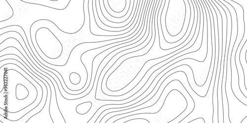 Abstract background with topographic contours map and black color geographic line map .white wave paper curved reliefs abstract background .vector illustration of topographic line contour map design .