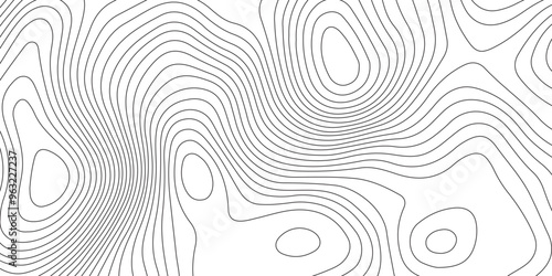 Abstract background with topographic contours map and black color geographic line map .white wave paper curved reliefs abstract background .vector illustration of topographic line contour map design .