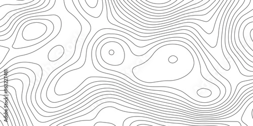 Abstract background with topographic contours map and black color geographic line map .white wave paper curved reliefs abstract background .vector illustration of topographic line contour map design .