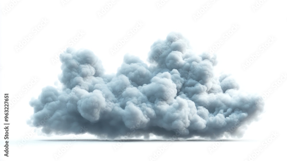 Isolated Fluffy Cloud on White Background Isolated Fluffy Cloud on White Background
