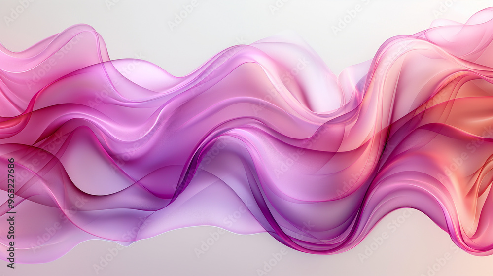 Flowing pink and purple abstract waves in a smooth, fluid motion