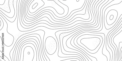 Abstract background with topographic contours map and black color geographic line map .white wave paper curved reliefs abstract background .vector illustration of topographic line contour map design .