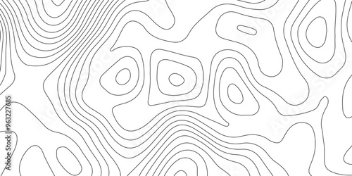 Abstract background with topographic contours map and black color geographic line map .white wave paper curved reliefs abstract background .vector illustration of topographic line contour map design .