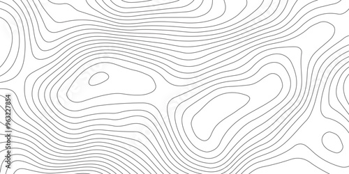 Abstract background with topographic contours map and black color geographic line map .white wave paper curved reliefs abstract background .vector illustration of topographic line contour map design .
