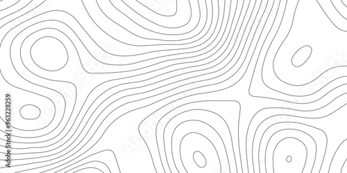 Abstract background with topographic contours map and black color geographic line map .white wave paper curved reliefs abstract background .vector illustration of topographic line contour map design .