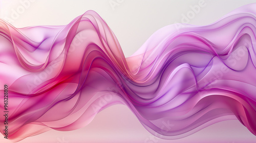 Flowing pink and purple abstract waves in a smooth, fluid motion