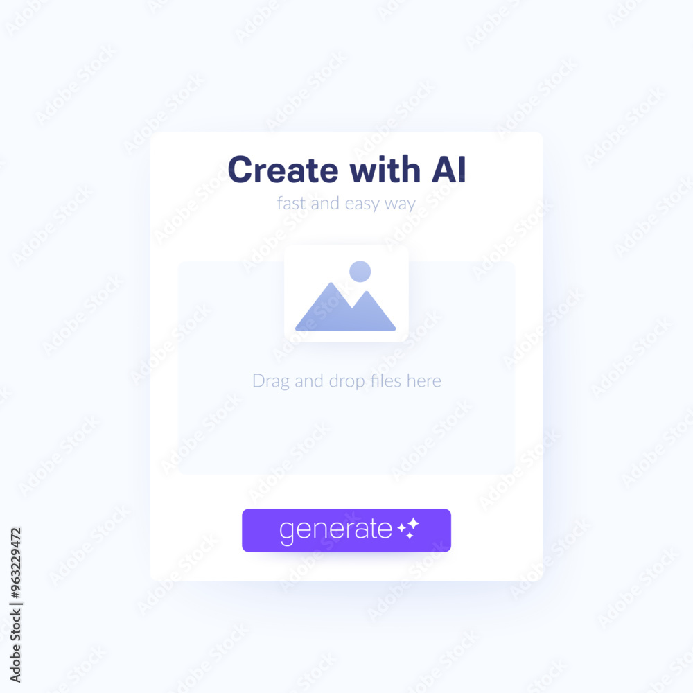 Generate with ai form with button, vector ui design Generate with ai form with button, vector ui design