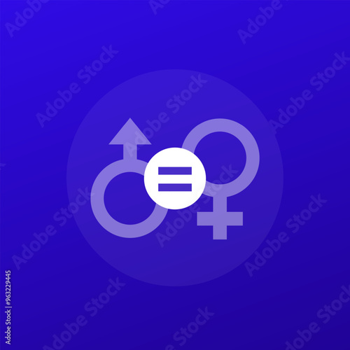 gender equality, equal rights icon, transparent design