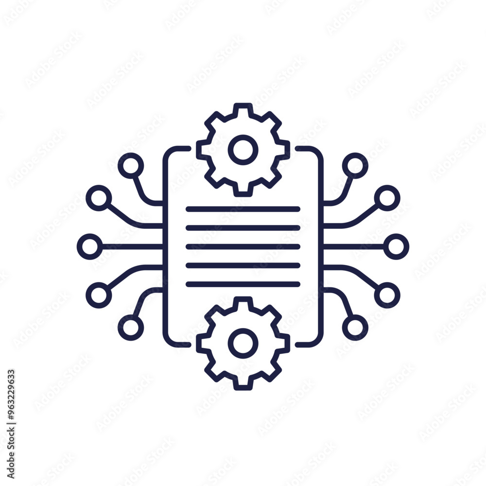 workflow line icon, project or operations vector workflow line icon, project or operations vector