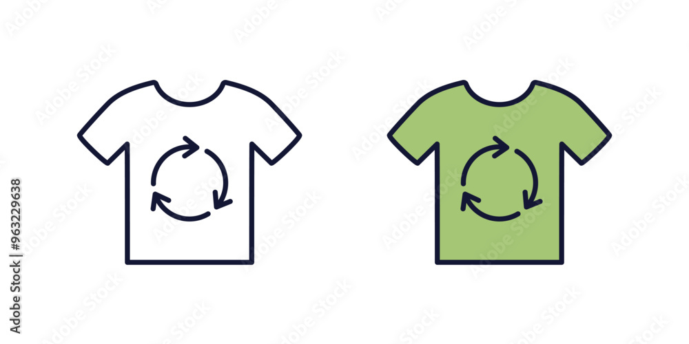 Sustainable fashion icon, line and color design Sustainable fashion icon, line and color design