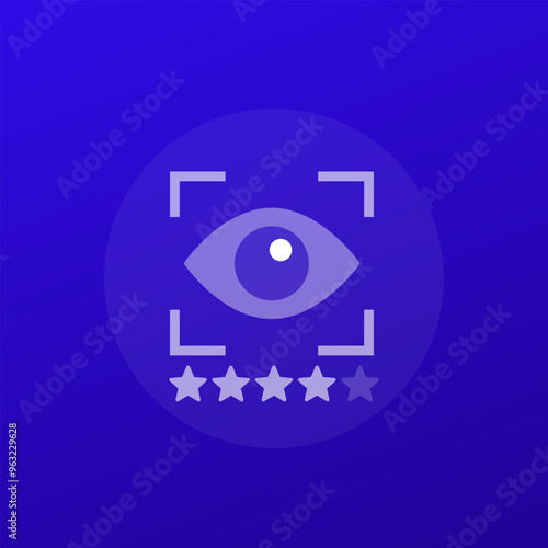 vision acuity icon, eyesight testing, transparent design