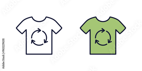 Sustainable fashion icon, line and color design