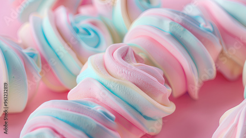 Pastel rainbow colored swirl of ice cream, close up, pastels, 90s aesthetic 