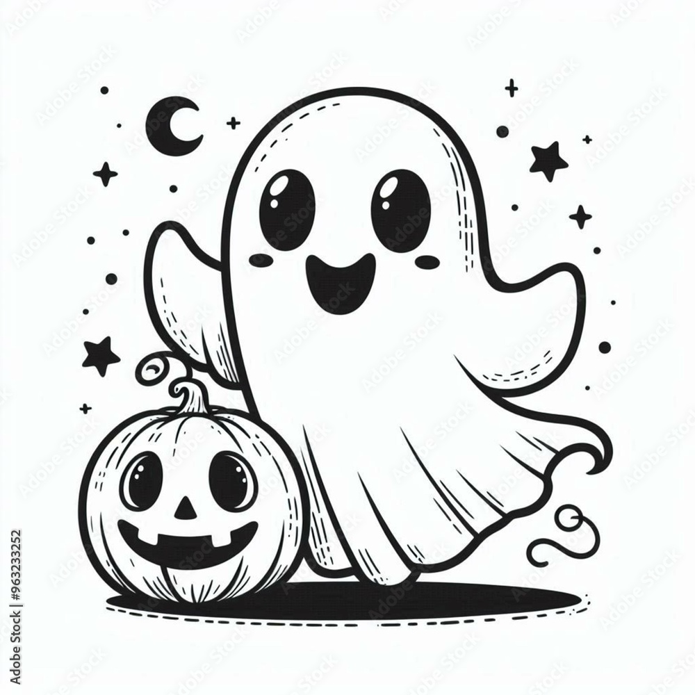 Halloween coloring book page photo ai generavite Halloween coloring book page photo ai generavite