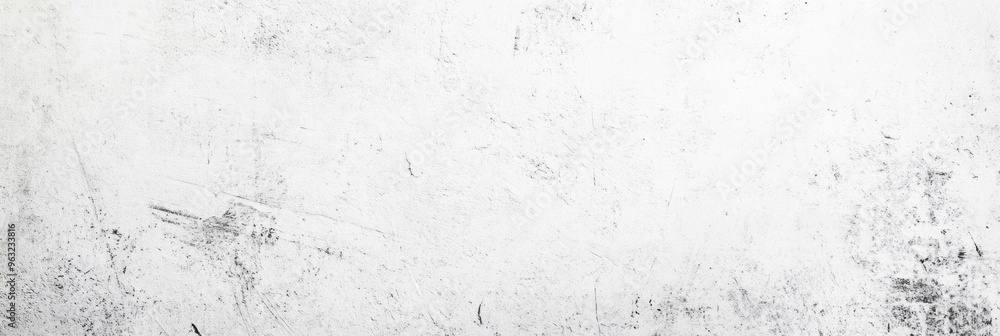 Fototapeta premium White old concrete wall light grunge texture wide banner format background with copy space for text. Grunge light gray Soft white texture