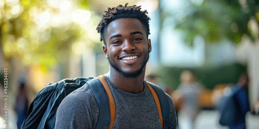 University student smiling at the camera. University student smiling at the camera.