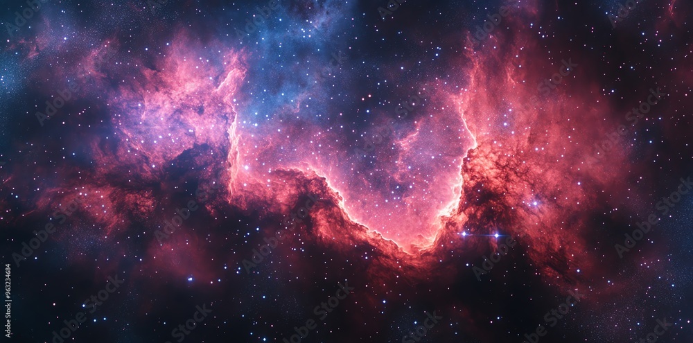 Cosmic Nebula with Red and Blue Dust. Cosmic Nebula with Red and Blue Dust.