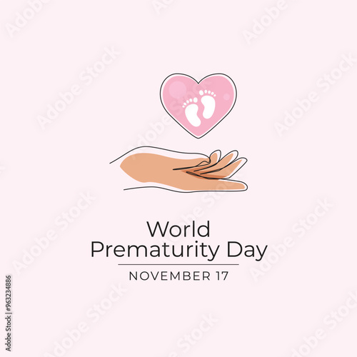 World Prematurity Day vector design template good for celebration usage. World Prematurity Day design. continuous line drawing. eps 10.