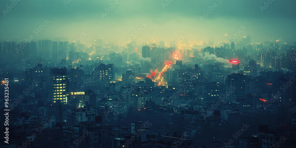 The Muted City: A cityscape dominated by smog and the distant wail of sirens. The Muted City: A cityscape dominated by smog and the distant wail of sirens.
