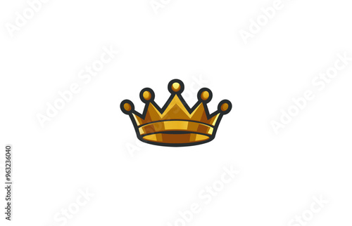 Crown vector icon symbol logo isolated on white background