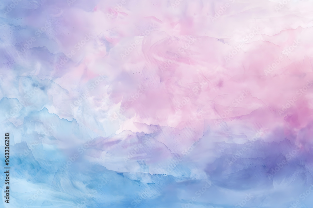 Fototapeta premium Soft pastel watercolor background with pink, blue, and lavender gradients creating a peaceful and calming feel