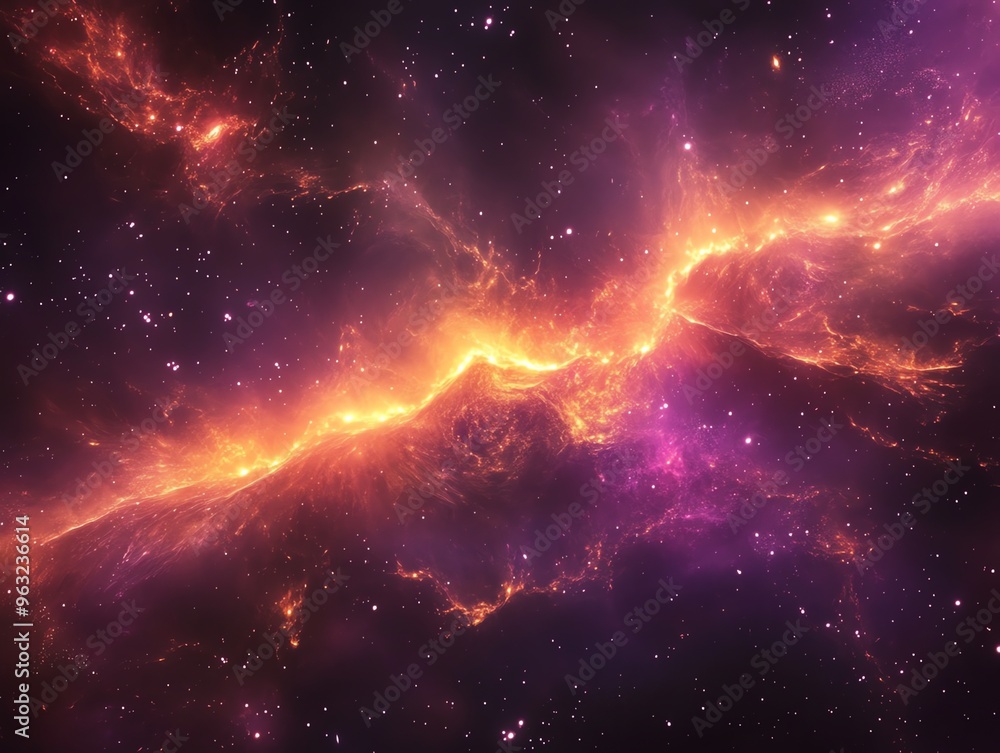 Obraz premium Cosmic Nebula with Stars.