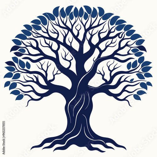 Flat design family tree silhouette vector