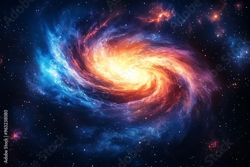 Cosmic Spiral Galaxy in Space.