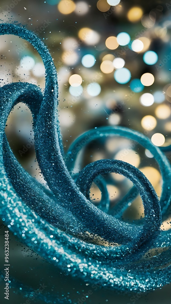 Abstract blue glitter with bokeh on background Abstract blue glitter with bokeh on background