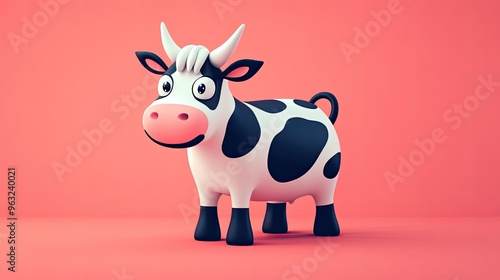 Cartoonish cow icon with exaggerated features, designed for a playful and youthful appeal.