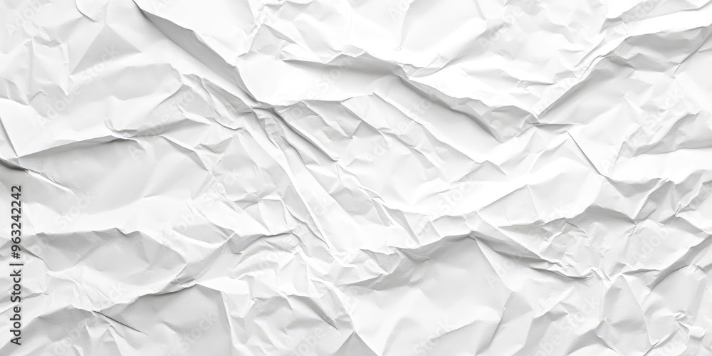 Blank white paper with crumpled and creased texture, suitable for poster backgrounds. Blank white paper with crumpled and creased texture, suitable for poster backgrounds.