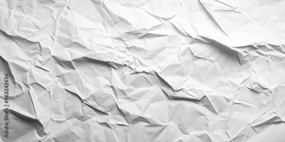 Blank white paper with crumpled and creased texture, suitable for poster backgrounds. Blank white paper with crumpled and creased texture, suitable for poster backgrounds.