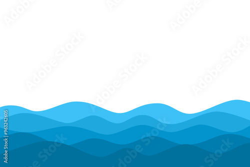 blue ocean wave papercut background design 