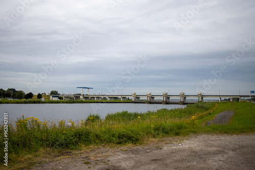 landscape with river and blue sky